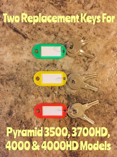Two Replacement Keys For Pyramid 3500, 3700, 4000 &amp; 4000HD Time Clock Models