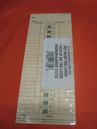 Royal 13702 time cards for tc100/tc200 time clocks 200+ broken pack for sale