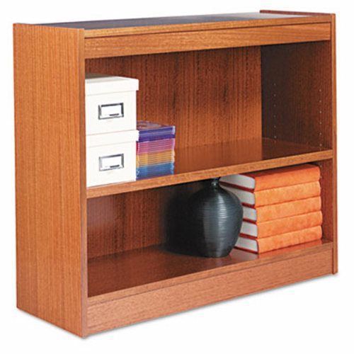 Alera Square Corner Wood Veneer Bookcase, 2-Shelf, Medium Oak (ALEBCS23036MO)