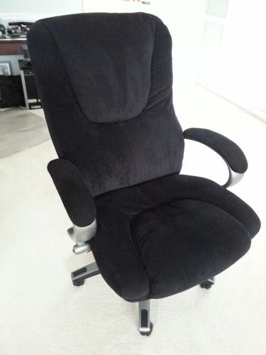 Executive Big &amp; Tall Fabric High-Back Chair, Black/Silver