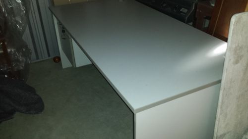 Desk grey melamine with drawers 1800 x 1200 for sale