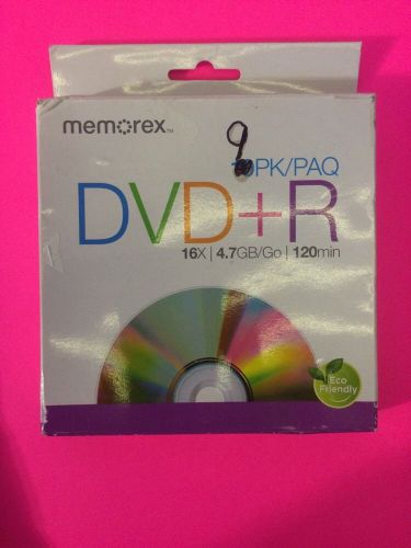 Memorex Dvd+r 9PK/PAQ 16x | 4.7gb/go | 120min Open Box