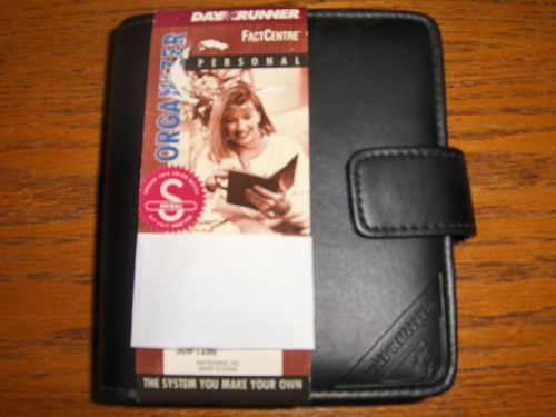 Day Runner Fact Centre Black Leather Personal Organizer NEW