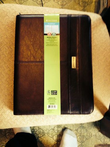 At a glance planner (zipper) brown leather (cover only) - sz. 5 for sale