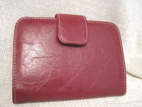 Small pocket or purse organizer faux leather red -snap closure Generic