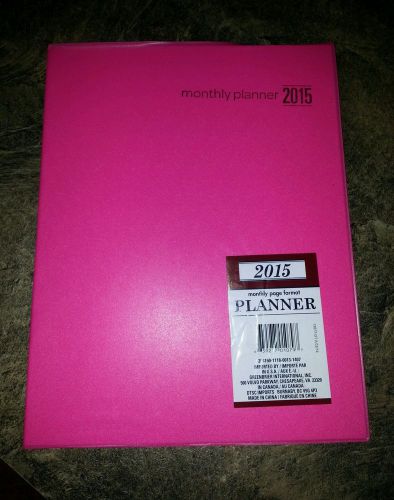2015 DELUXE pink  MONTHLY PLANNER ~Calendar~Organizer~Appointment Book~LARGE