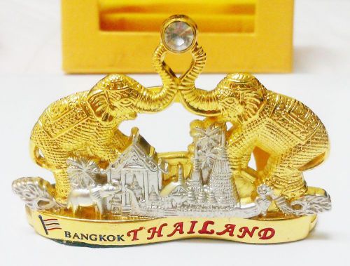 Elephant Business Namecard Holder Golden Color Table Sculpture Art Souvenir Gife