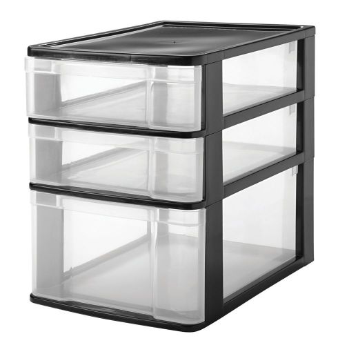 3 drawer table chest black, polypropylene, kitchen,storage,organize, shelf, rack for sale