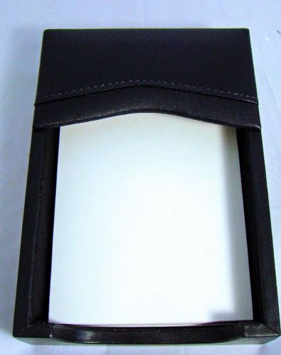Bey-Berk Memo Pad Paper Holder Genuine Black Leather Desk Accessory D432 MIB