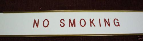 Engraved door sign NO SMOKING  with holder