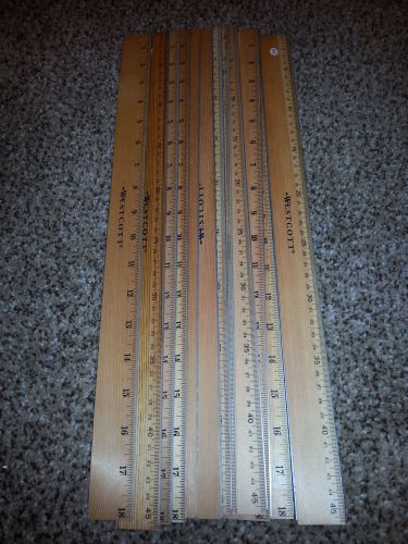 Westcott wood ruler w/ metal edge, 1/16 metric, 18&#034;l, 05228,  (set of 12) for sale