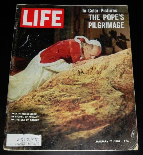 VTG January 16 1964 LIFE MAGAZINE Popes Pilgrimage Cover Complete Advertisment