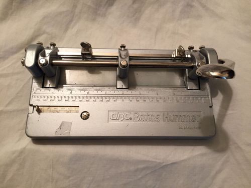 VINTAGE GBC BATES HUMMER, HEAVY DUTY ADJUSTABLE, THREE HOLE PUNCH, MODEL 271