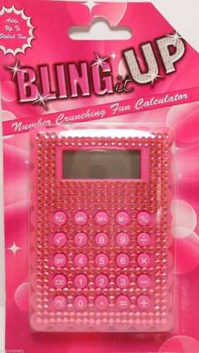 BLING CALCULATOR PINK Hand Held Unique Office Desk Supplies Accessories