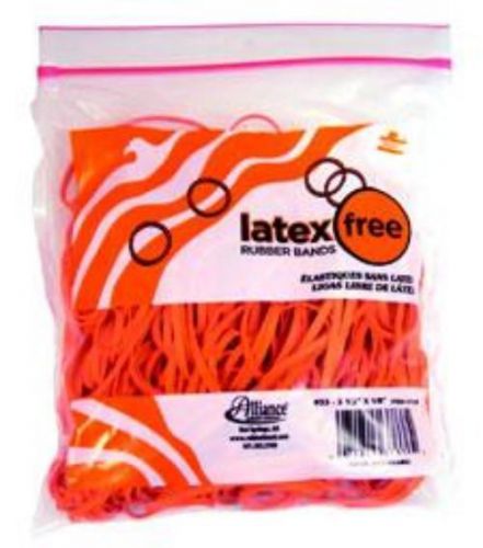 Alliance Latex-Free Orange Rubber Bands #117B 7&#039;&#039; x 1/8&#039;&#039; 1/4 Pound Bag