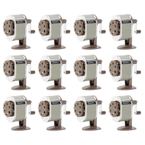 Sanford Giant Table or Wall-Mount Manual Pencil Sharpener, Gray/Tan, Pack of 12