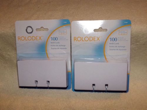 2 PACKS ROLODEX REFILL CARDS 200 TOTAL PLAIN 2 1/4 IN. X 4 IN. CARDS #67558