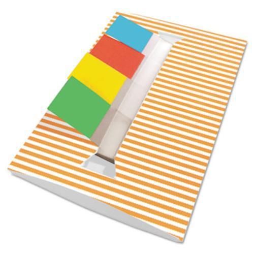 Redi-tag 75012 orange stripe designer pop-up flag dispenser, 4 pads of 35 flags for sale