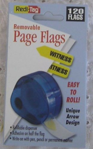 (11).Redi-Tag 91049 Arrow Page Flags In Dispenser,&#034;WITNESS&#034;,Yellow,120 pge flags