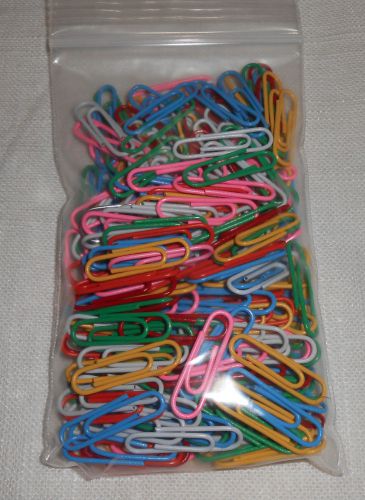 200+ multi-color small paper clips vinyl coated 1&#034; size for sale