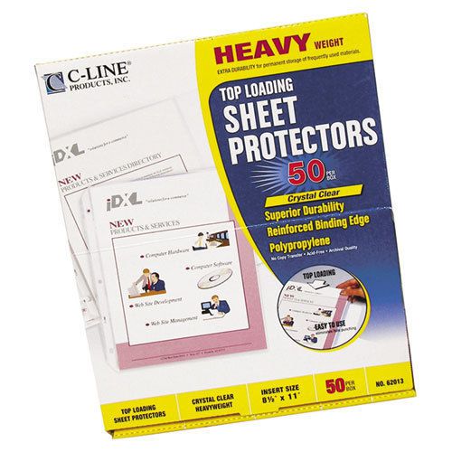 Heavyweight polypropylene sheet protector, clear, 11 x 8 1/2, 50/bx for sale