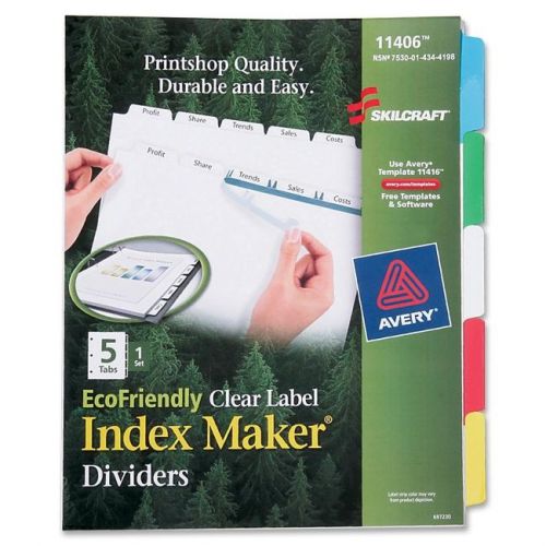 Skilcraft Ecofriendly Clear Label Index Divider - 20 / Set - (nsn4344198)