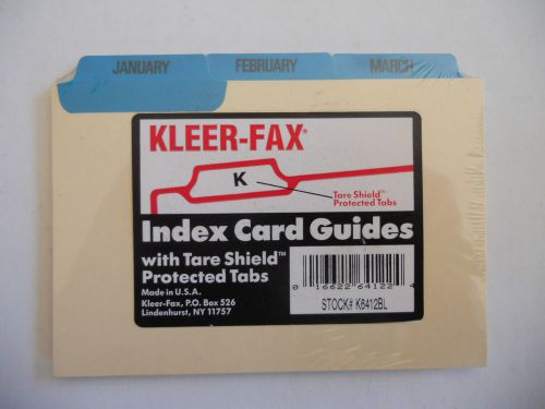 KleerFax Index Card Guides Monthly 1/3 cut 4 x 6