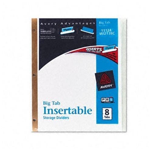 Avery Worksaver Big Tab Insertable Tab Divider - Blank - 8.50&#034; X 11&#034; (ave11124)