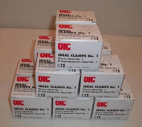 NEW OIC Officemate IDEAL CLAMPS Large No. 1 - 12 Boxes - 144 Butterfly Clamps
