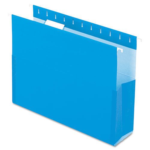 SureHook Reinforced Hanging Box Files, 3&#034; Exp with Sides, Letter, Blue, 25/Box