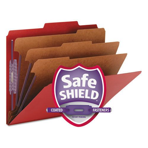 3&#034; expansion folders with 2/5 cut tab, letter, eight-section, bright red, 10/box for sale