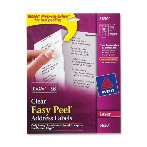 Avery Easy Peel Mailing Label - 1&#034; Width X 2.62&#034; Length - 750 / Box - (ave5630)