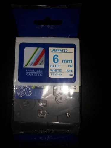 Compatible brother tz-211 p-touch laminated blue on white tape 6mm 8m tze-211 for sale
