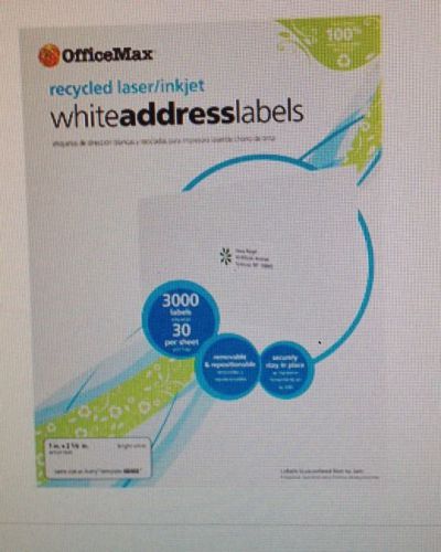 Office Max Address Labels-White 1/2&#034; X 1-3/4&#034; NEW SEALED