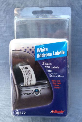 Dymo White Address Labels 1 1/8&#034; x 3 1/2&#034; 520 Count  30572 New