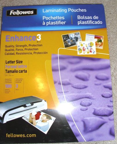 FELLOWES CRC52454  52454 Letter Size LAMINATING POUCHES 3MIL 100PK