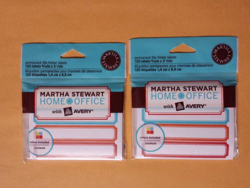 2 pack Martha Stewart Permanent File Folder Rectangle - 120 x 2= 240 labels