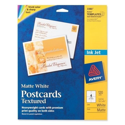 Avery Invitation Card - 4.25&#034; x 5.50&#034; - Matte - 120 / Box - White