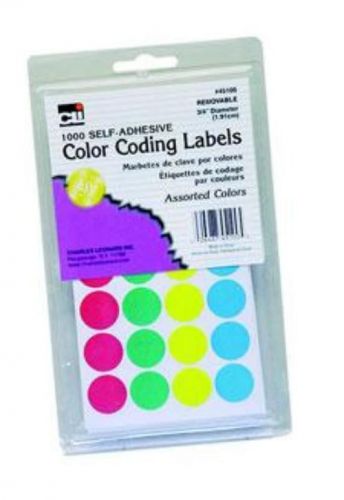 Charles Leonard Labels Color Coding Dots 3/4&#039;&#039; Diameter Assorted Colors