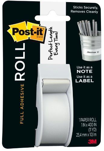 Post-it Full Adhesive Paper Roll - Removable, Self-adhesive - 1&#034; X 33.33 (2650w)
