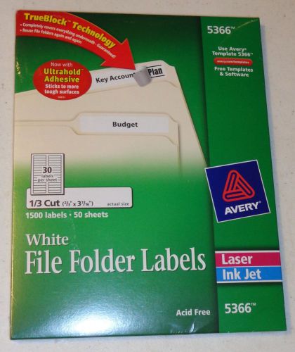 Avery 5366 File Folder Labels Permanent 1500 labels