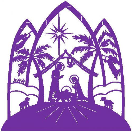 30 Custom Purple Nativity Personalized Address Labels