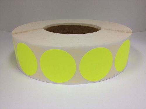 1 roll 1000 3&#034; round chartruse thermal transfer zebra datmax sato printer label for sale