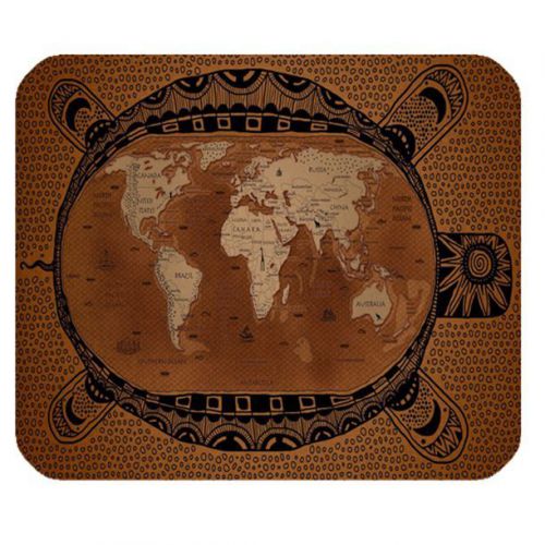 World Map Anti-Slip Mouse Pad with Ruber Backed and Polyester Fabric Top