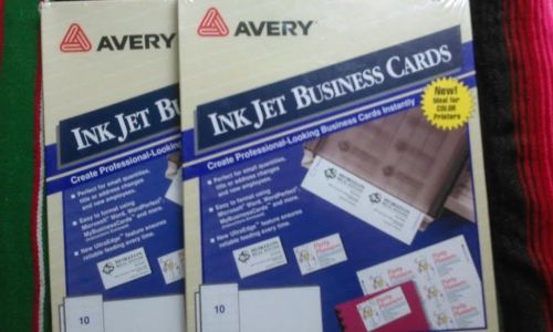 SEALED LOT OF 2 Avery 8371 Business Cards, Inkjet, 2&#034;x3-1/2&#034;, 250/PK, White