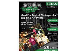 Soho ink-jet paper glossy 260 gram (20 pack) 8.5x11&#034; for sale