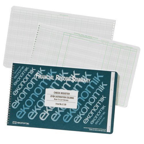 Ekonomik Wirebound Check Registers Accounting System - 40 Sheet[s] - Wire (e20)