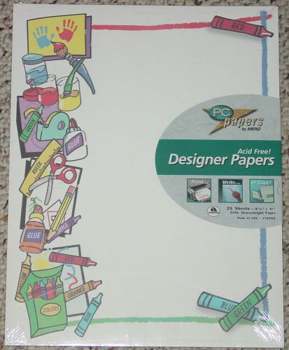 AMPAD COMPUTER STATIONARY PC PAPER 25 SHEETS SCHOOL SUPPLIES 1997 NEW SEALED