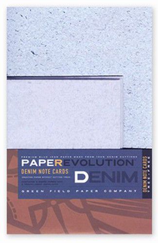 PAPER EVOLUTION Note Set - RECYCLED DEMIN - 5 A2 notecards and envelopes