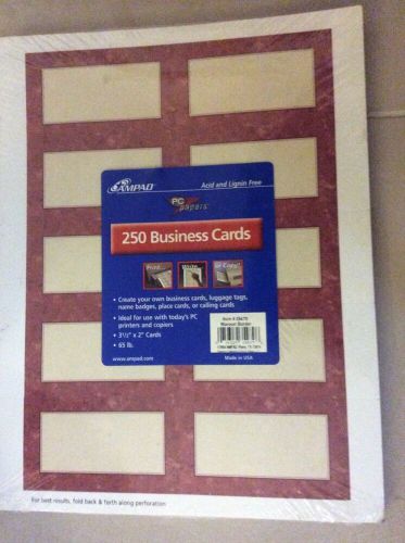 ampad pc papers 250 business cards 3 1/2&#034; X 2&#034; item 35479 maroon border